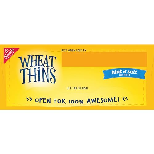 Wheat Thins Hint of Salt Low Sodium Snacks, Whole Grain Wheat Crackers, Bulk Snack Crackers, 6 - 8.5 oz Boxes