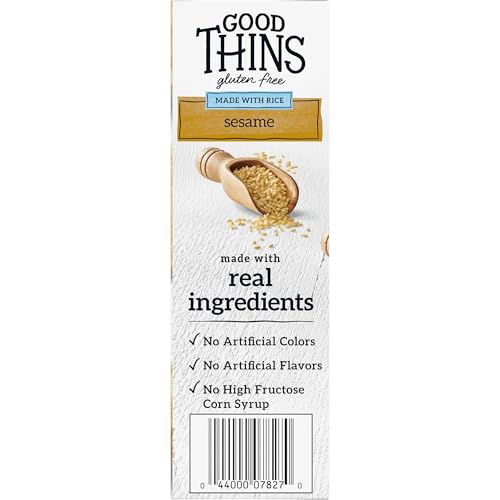 GOOD THINS Sesame Rice Snacks Gluten Free Crackers, Snack Crackers, 3.5 oz (Pack of 2)