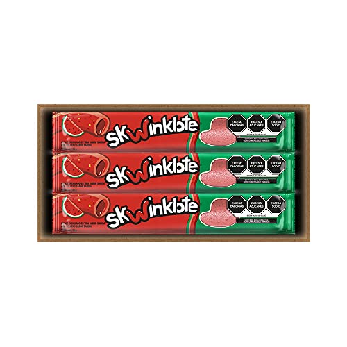 Lucas Skwinklote Watermelon Flavor Candy Strips, Sweet and Sour, 1.41oz - 6 Pieces Pack, Red
