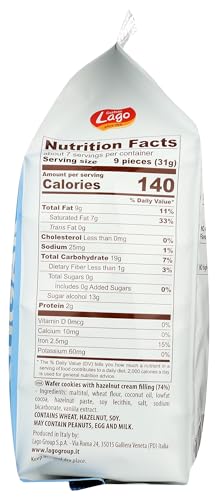 Gastone Lago Party Wafers Cookies 7.5 Oz, 213G (Hazelnut Sugar Free, 2-Pack)