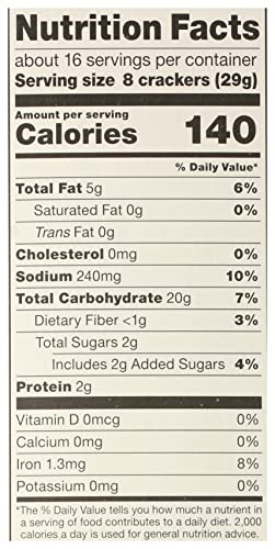365 by Whole Foods Market Natural Buttery Flavor Snack Crackers, 16 oz, Perfect for Snacking, No Artificial Flavors, Pack of 1