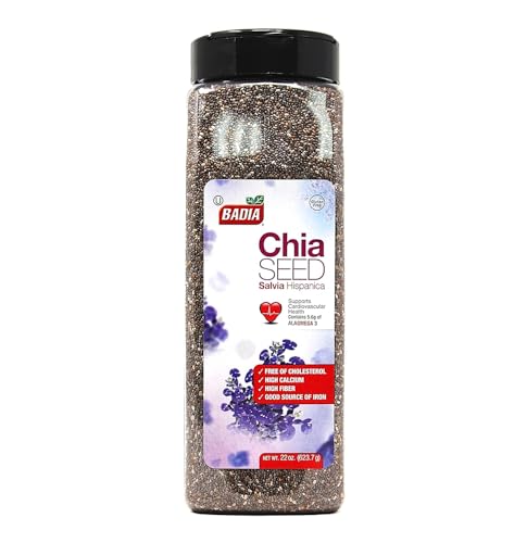 Badia Chia Seeds, High Fiber Omega-3 Protein, 22 oz for Smoothies & Baking