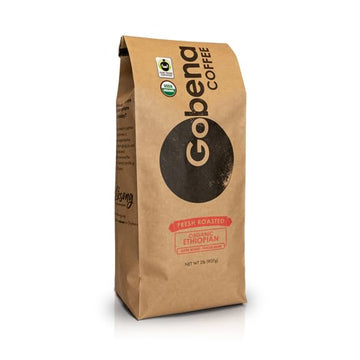 2Lb Fair Trade Organic Certified Ethiopian Yirgacheffe Whole Bean Dark Roast Coffee, 100% Arabica Specialty Coffee, 32 Ounces, 2
