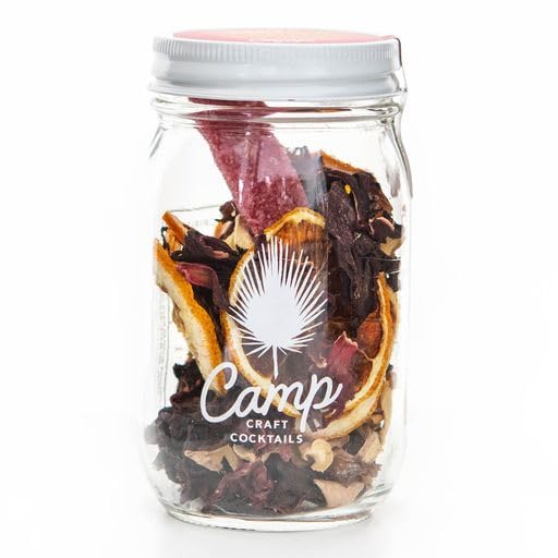 Camp Craft Cocktails Hibiscus Lemonade Drink Mixer Kit - 16 oz Glass Jar with Dehydrated Fruit & Herbs, Serves 8