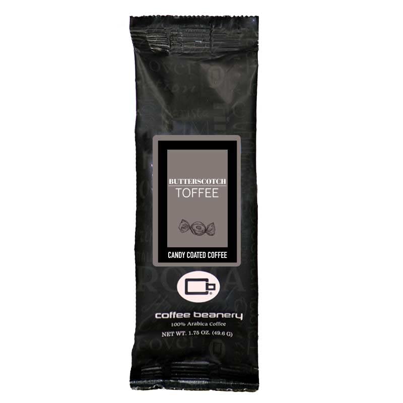Coffee Beanery Butterscotch Toffee Flavored Coffee, 1-1.75oz Try Me Size Coffee Sampler, Light-Medium Roast