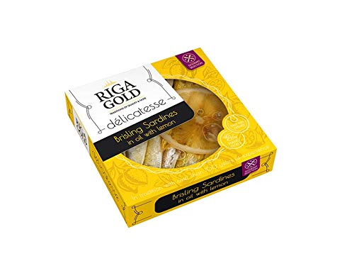 RIGA GOLD Brisling Sardines in Olive Oil with Lemon - 120g (Pack of 2)