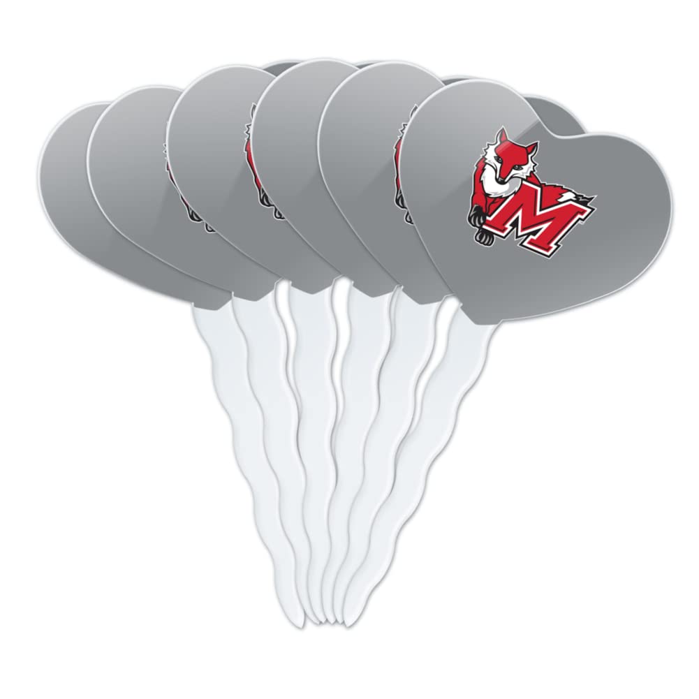 GRAPHICS & MORE Cupcake Picks Set of 6 Acrylic Heart Toppers OneSize Marist College Model CUPCAKE.HEART.CLCMRT.Z008888