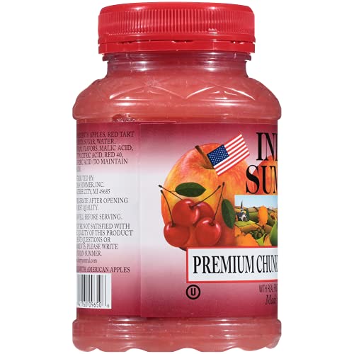 INDIAN SUMMER Chunky Cherry Applesauce, 23 Ounce (Pack of 6) - Delicious, All-Natural Fruit Puree for Snacking & Cooking
