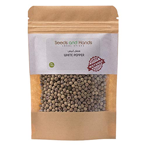 Seeds and Hands Wayanad White Pepper/Safed Mirch Whole [Pesticide Free] (50g)