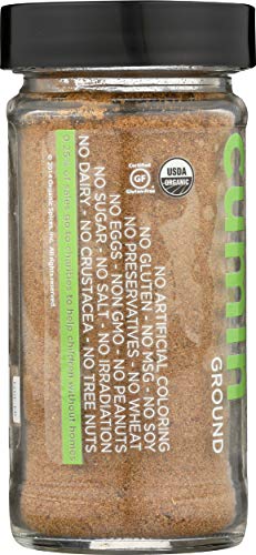 Spicely Organic Cumin Powder 1.70 Ounce Jar Certified Gluten Free