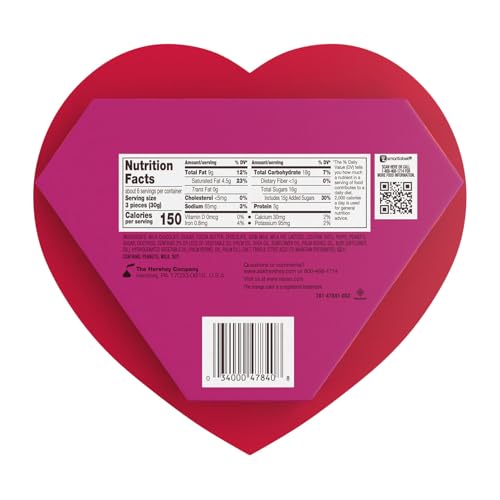 REESES Chocolate Peanut Butter Creme Hearts, Valentines Candy Gift Box, 6.5 oz
