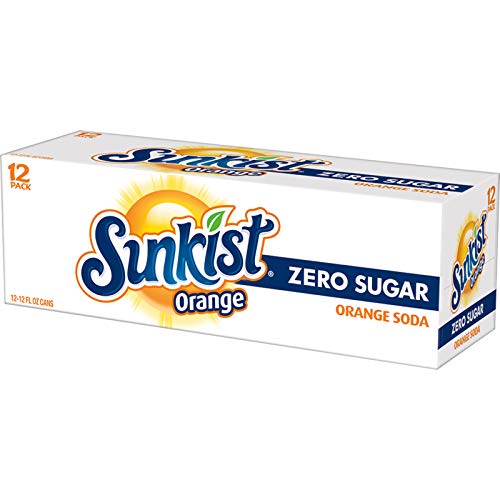 Sunkist Zero Sugar Orange Soda, 12 Fl Oz Cans, 12 Pack