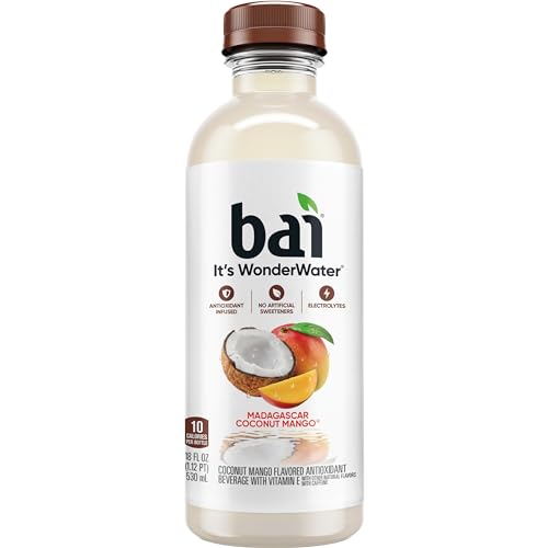 Bai Antioxidant Infused Water Beverage  Madagascar Coconut Mango  with Vitamin C and No Artificial Sweeteners  18 Fluid Ounce Bottle  12 Pack