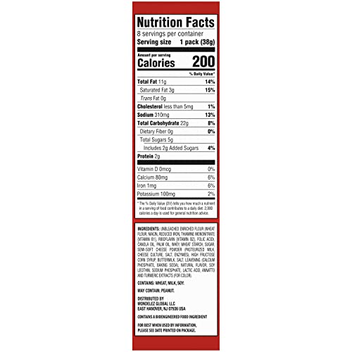 RITZ Cheese Sandwich Crackers, Family Size, 96 Snack Packs (6 Boxes, 6 Crackers Per Pack)