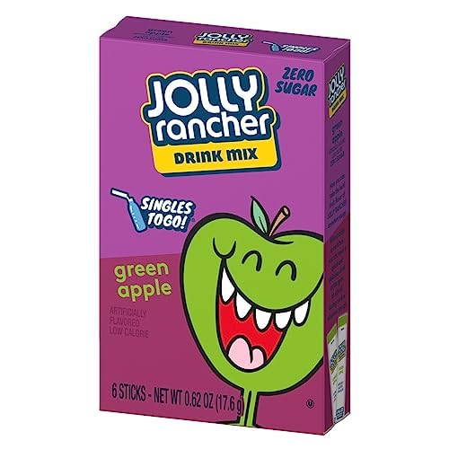 Jolly Rancher SINGLES TO GO! Drink Mix WaterTok Bundle - Blue Raspberry, Green Apple, Watermelon and Cherry Drink Mix