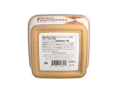 Ithaca French Onion Hummus, Non-GMO, Minimal Ingredients, 10oz