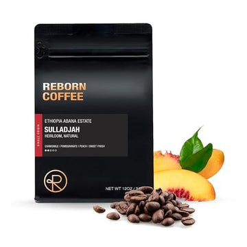 Reborn Coffee Specialty Whole Bean Coffee, Medium Roast, 12 Ounce, Ethiopia Abana Estate, Flavor Notes: Chamomile, Pomegranate, Peach
