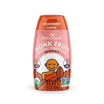 SweetLeaf Organic Monk Fruit Liquid, Water Enhancer, Strawberry Guava, 1.7 Fl Oz (Pack of 1)
