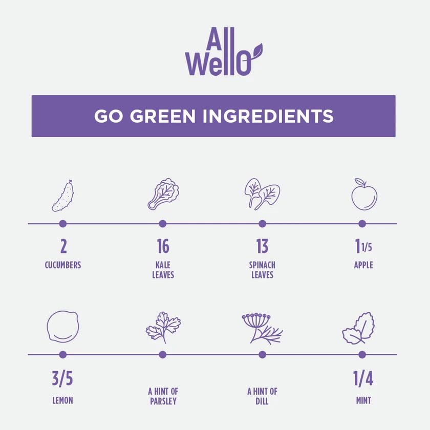 ALLWELLO Organic Cold Pressed Juice Drinks with Real Fruits and Vegetables Gluten Free Non-GMO Healthy Juices No Preservatives N