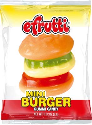Efrutti Mini Burger Gummy Candy, 2 Lb - 101 Count Bulk Bag
