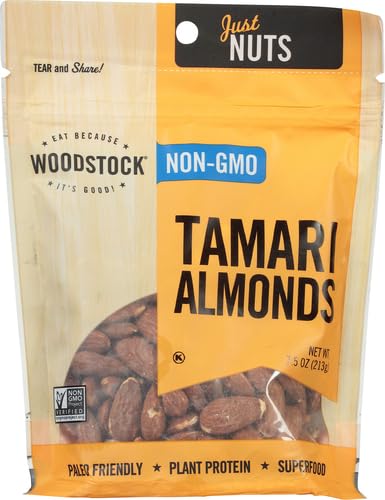 Woodstock Natural Tamari Almonds, 7.5 Ounce