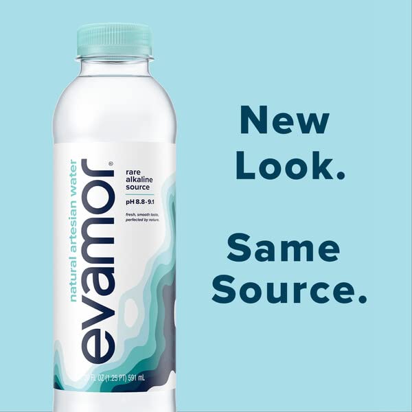 EVAMOR Artesian Bottled Water - Single Source, Naturally Alkaline and Full of Electrolytes for Hydration and Health, 64 Fl. Oz.