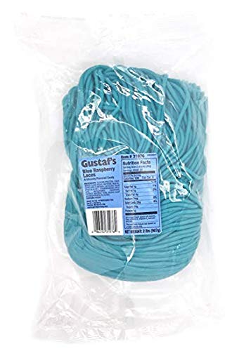 Gustaf'S Blue Raspberry Licorice Laces - 2 Lb. Bag