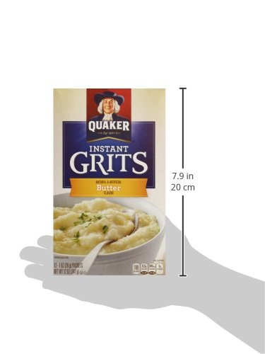 Quaker, Instant Grits, Butter Flavor, 12 Count, 12oz Box (Pack of 3)