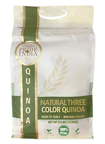 Natural Royal Bolivian Tricolor Quinoa - 25 Pound Bulk Bags - White Red Black Quinoa Blend (1:3 Each) | Bold Prewashed Whole Gra