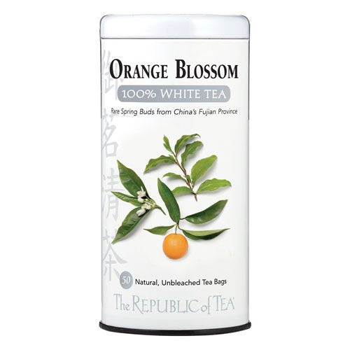 The Republic of Tea Orange Blossom White Tea Bags, Low-Caffeinated, 50 Count, Model 0742676400646
