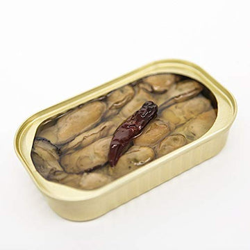 Otter Kingdom Smoked Oysters with Red Chili Pepper in Olive Oil, 3-Ounce (Pack of 12)