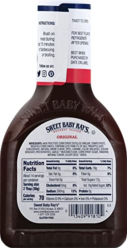 Sweet Baby Ray'S Gourmet Sauce Barbecue Flavor, 18 Ounce (Pack Of 3))