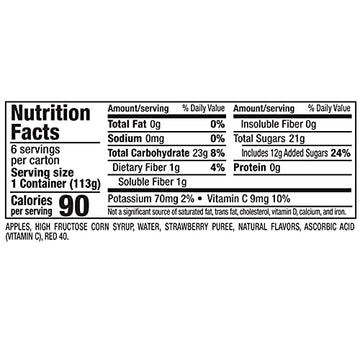 Motts Strawberry Applesauce, 4 oz cups, 6 count