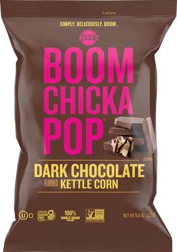Angies BOOMCHICKAPOP Dark Chocolaty Drizzled Sea Salt Kettle Corn, 5.5 Ounce Bag (Pack of 2)