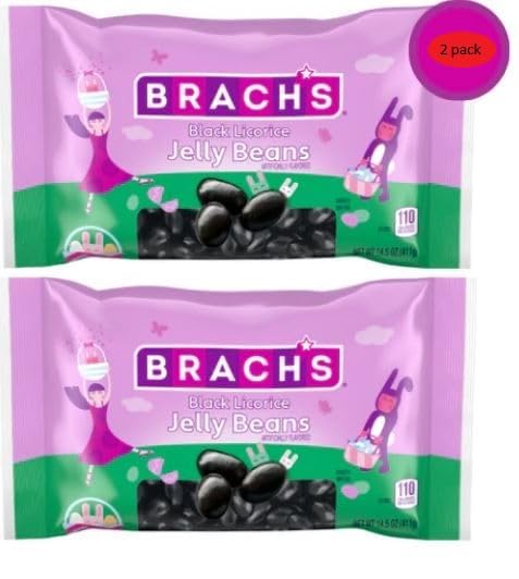 Brachcandy Easter Black Licorice Jelly Beans, 9 Oz Pack Of 2