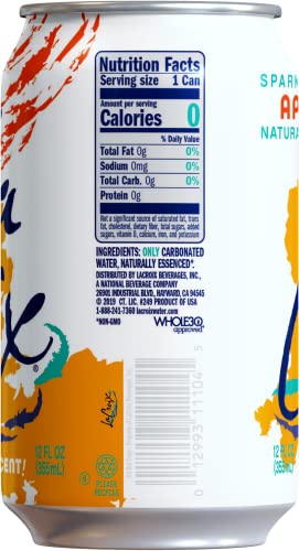 LaCroix Sparkling Water, Apricot, 12 Fl Oz (pack of 8)