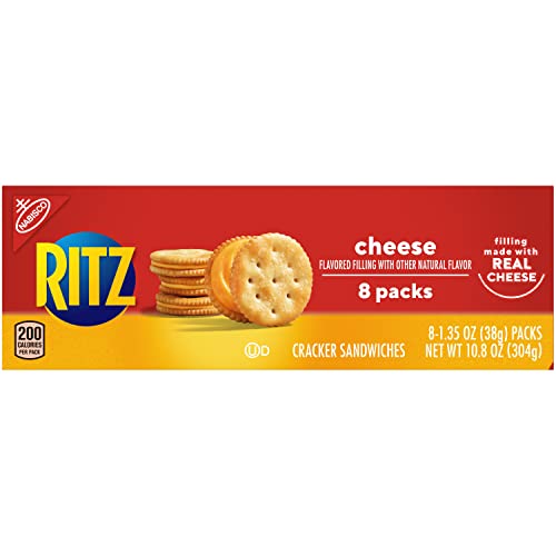 RITZ Cheese Sandwich Crackers, Family Size, 96 Snack Packs (6 Boxes, 6 Crackers Per Pack)