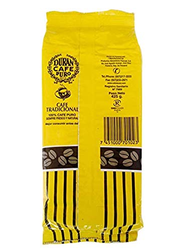 Cafe Duran Cafe Tradicional Two Pack - Best Panama Coffee, Regular Ground, 1 Pound/425g (15 Ounce)
