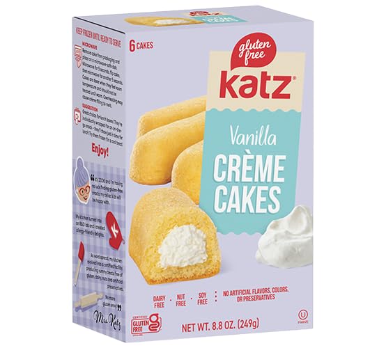 Katz Gluten Free Snacks Heavenly Creme Cake Variety Pack. Chocolate & Vanilla Creme Cake, Chocolate & Lemon Cupcake, Free Of Dairy, Soy, Tree Nuts And Peanuts, Kosher (4Pk)
