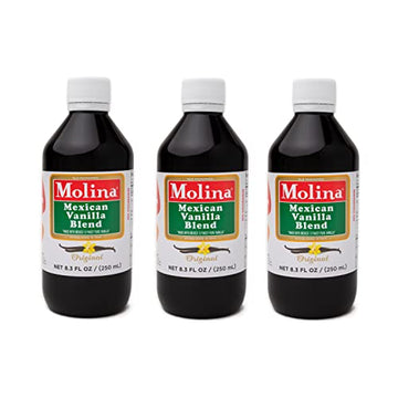 Molina Mexican Natural Vanilla Blend With Pure Vanilla Extract, 24.9 Fl Oz. (3 Pack Of 8.3Oz Bottles)