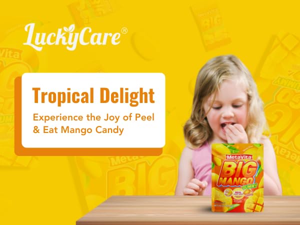 (24 Packs, 9.5LB) MetaVita Peelable Big Mango Gummy Candy - Individually Wrapped Fun Size Gummies for Halloween Candy, Trick-or-