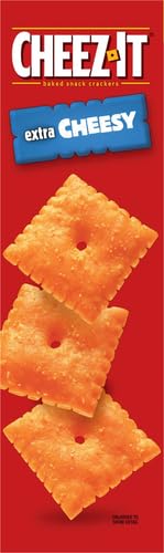 Cheez-It Cheese Crackers, Baked Snack Crackers, Lunch Snacks, Family Size, Extra Cheesy, 21oz Box (1 Box) (Pack of 2)