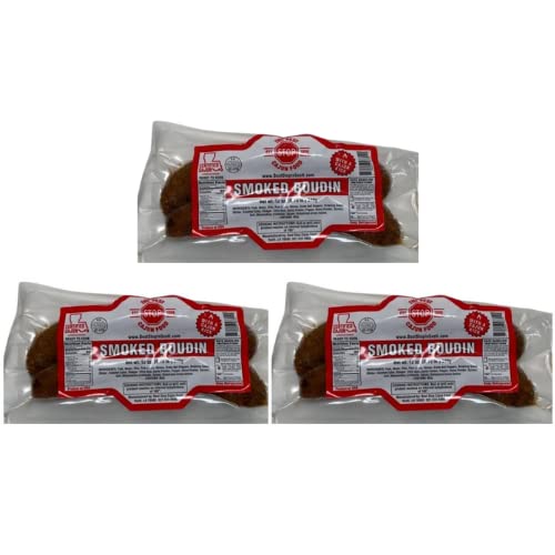 Creole Foods Smoked Boudin - Authentic Louisiana Cajun Sausage, Pack of 3, 12 oz Total
