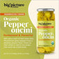 Big Picture Organic Pepperoncini/Whole in Jar - Zesty Macedonian Green Peppers for Antipasti Excellence! Whole  Regeneratively Farmed  and Bursting with Nutrients - Net Wt. 12oz (340g)