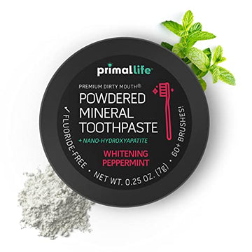 Primal Life Organics -Dirty Mouth Toothpowder, Activated Charcoal Tooth Cleaning Powder, Essential Oils, Hydroxyapatite, Kaolin,