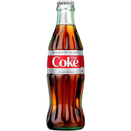 Diet Coke Glass Bottles, 8 Fl Oz, Pack of 24 - Refreshing Cola Beverage, Perfect for Parties and Gatherings
