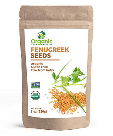 Organic Fenugreek Seeds  8 Oz (226G)  Lab Tested For Purity  Resealable Kraft Bag Usda Organics And Non-Gmo Verified Project App