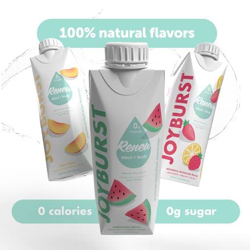JOYBURST Sugar Free Electrolyte Water, Zero Calorie Hydration Drink, 12 Packs, Peach Flavor