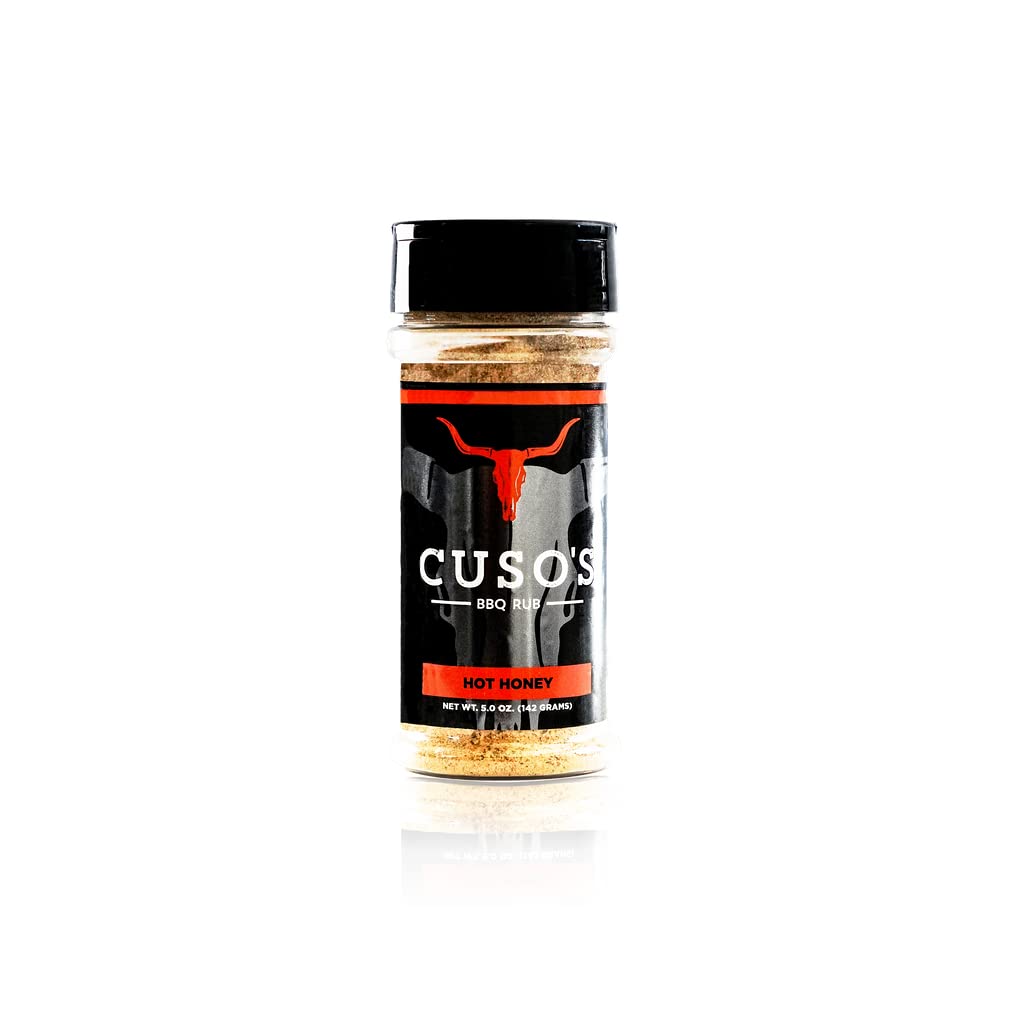 Cuso Cuts Hot Honey BBQ Seasoning Rub - All-Purpose Spice Blend for Meat & Chicken - 5 oz Bottle