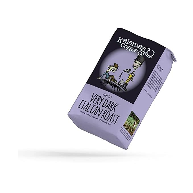 Kalamazoo Coffee Company Loretta Whole Bean Coffee - Very Dark Italian Roast | 12Oz Bag (1 Pack)